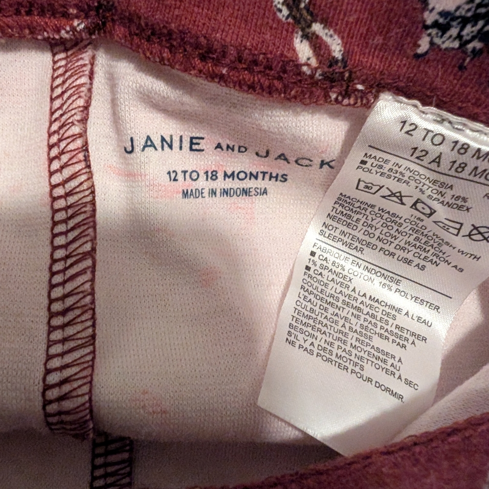 3 For $18 Janie and Jack Brown Patterned Leggings - Picture 4 of 4